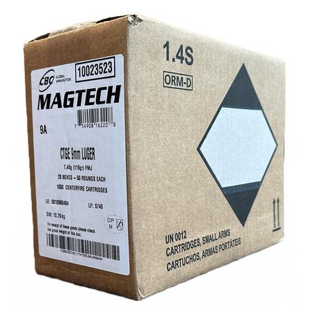 Magtech 9mm 115gr FMJ 1000rd Case