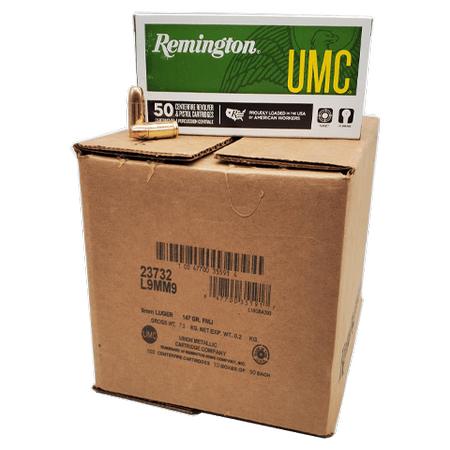 Remington UMC 9MM 147gr FMJ 500rd Case